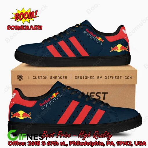 Red Bull Racing Red Stripes Style 6 Adidas Stan Smith Shoes