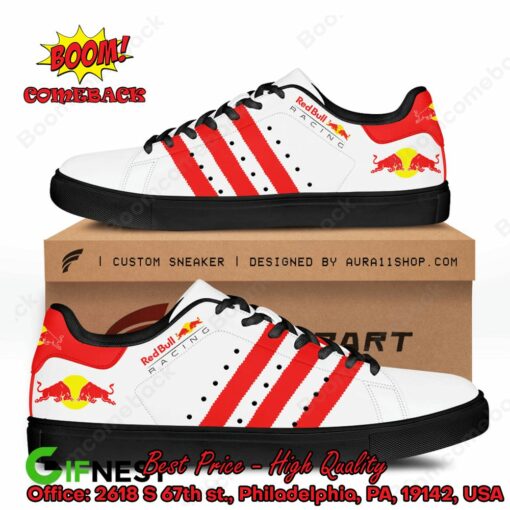 Red Bull Racing Red Stripes Style 7 Adidas Stan Smith Shoes