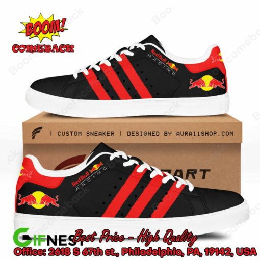 Red Bull Racing Red Stripes Style 8 Adidas Stan Smith Shoes