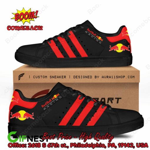 Red Bull Racing Red Stripes Style 8 Adidas Stan Smith Shoes