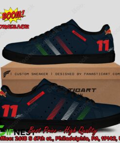 Red Bull Racing Sergio Perez 11 Red White Green Stripes Adidas Stan Smith Shoes