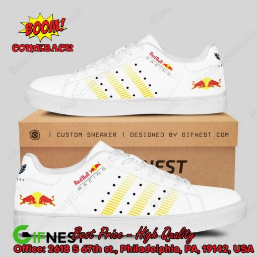 Red Bull Racing Yellow Stripes Style 3 Adidas Stan Smith Shoes