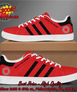 Red Hot Chili Peppers Black Stripes Style 2 Adidas Stan Smith Shoes