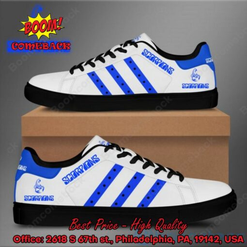 Scorpions Blue Stripes Style 1 Adidas Stan Smith Shoes