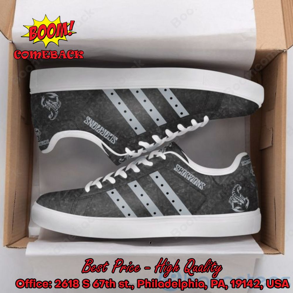 Scorpions Grey Stripes Style 1 Adidas Stan Smith Shoes
