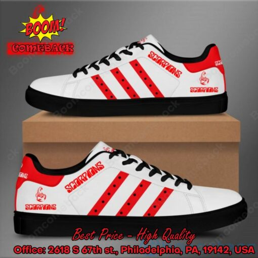 Scorpions Red Stripes Style 1 Adidas Stan Smith Shoes