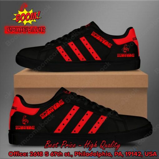 Scorpions Red Stripes Style 2 Adidas Stan Smith Shoes