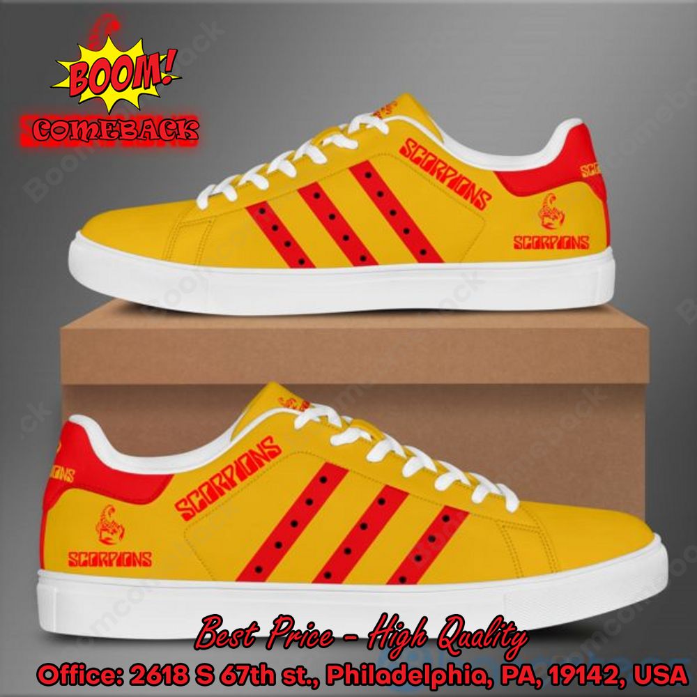 Scorpions Red Stripes Style 4 Adidas Stan Smith Shoes