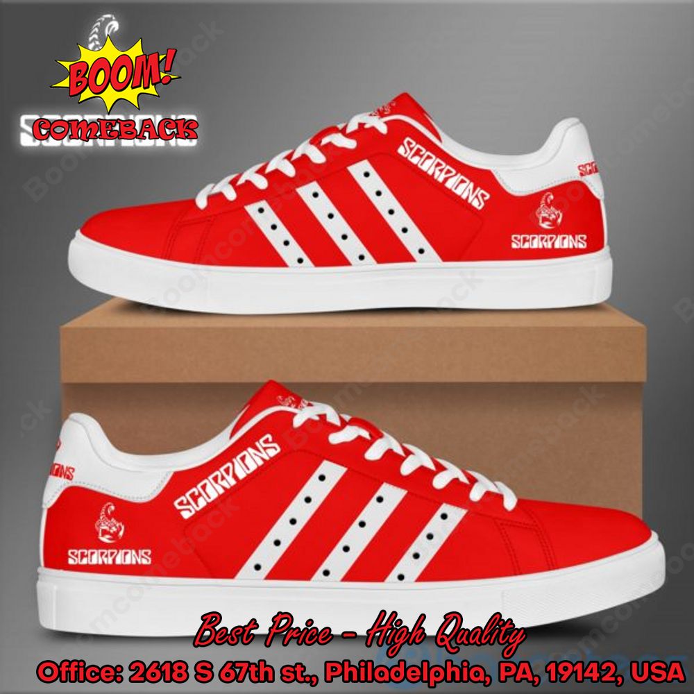 Scorpions White Stripes Style 3 Adidas Stan Smith Shoes