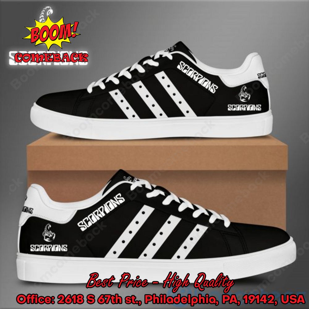 Scorpions White Stripes Style 4 Adidas Stan Smith Shoes