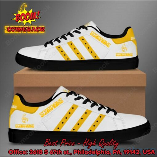 Scorpions Yellow Stripes Style 1 Adidas Stan Smith Shoes