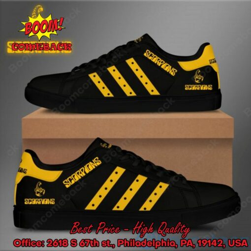 Scorpions Yellow Stripes Style 2 Adidas Stan Smith Shoes