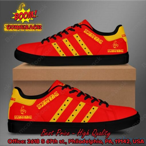 Scorpions Yellow Stripes Style 3 Adidas Stan Smith Shoes