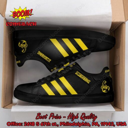 Scorpions Yellow Stripes Style 4 Adidas Stan Smith Shoes