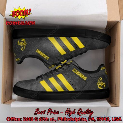 Scorpions Yellow Stripes Style 5 Adidas Stan Smith Shoes