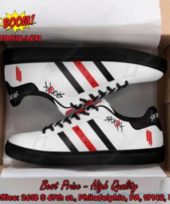 skrillex black and red stripes adidas stan smith shoes 3 Hiuiq