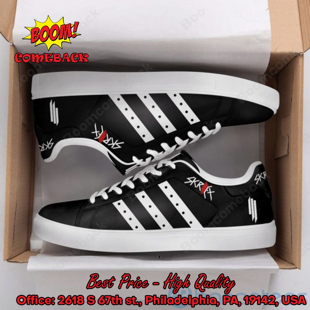 Skrillex White Stripes Style 1 Adidas Stan Smith Shoes
