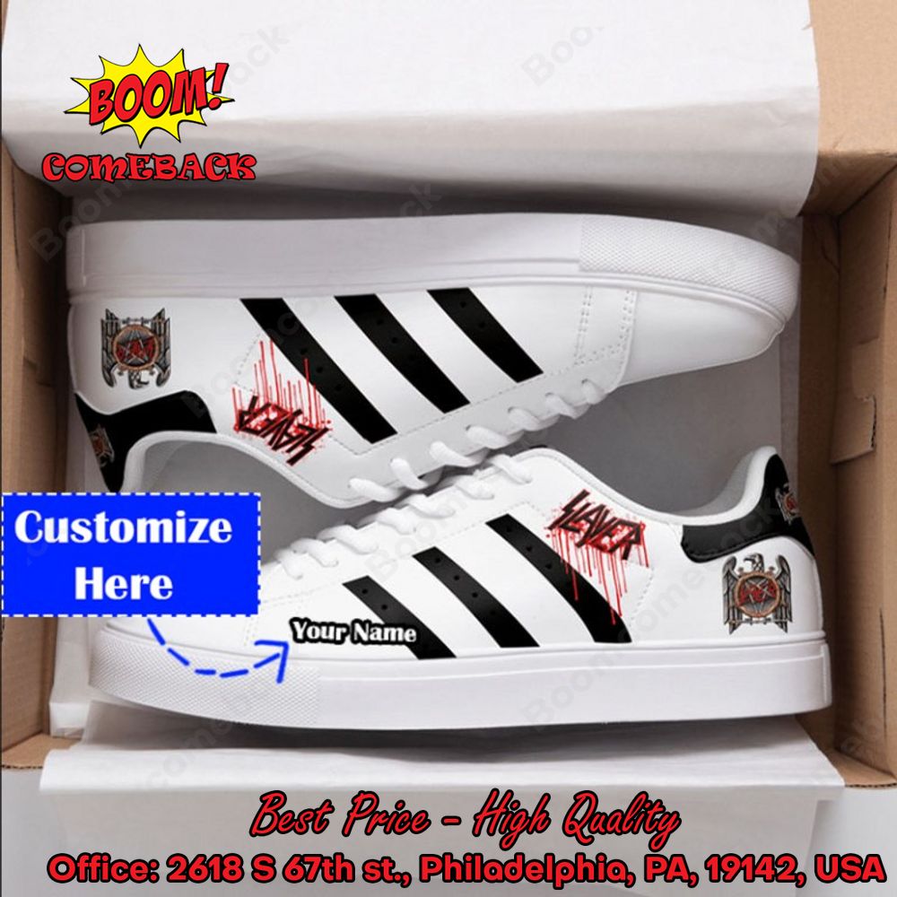 Slayer Metal Band Black Stripes Personalized Name Style 1 Adidas Stan Smith Shoes