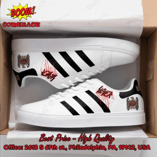 Slayer Metal Band Black Stripes Style 1 Adidas Stan Smith Shoes