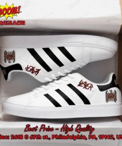 Slayer Metal Band Black Stripes Style 2 Adidas Stan Smith Shoes