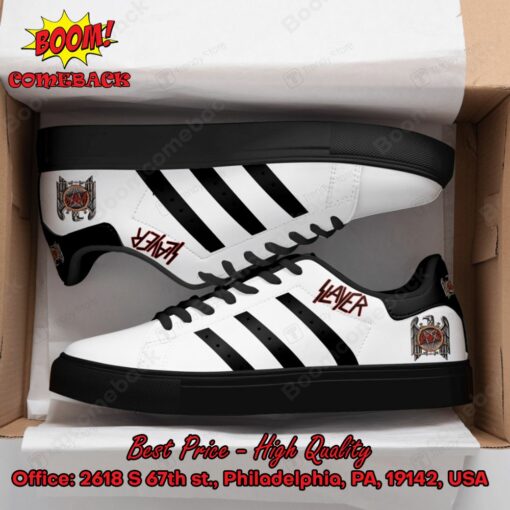 Slayer Metal Band Black Stripes Style 2 Adidas Stan Smith Shoes