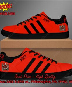 Slayer Metal Band Black Stripes Style 4 Adidas Stan Smith Shoes