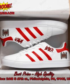 Slayer Metal Band Red Stripes Style 2 Adidas Stan Smith Shoes