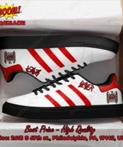 Slayer Metal Band Red Stripes Style 2 Adidas Stan Smith Shoes