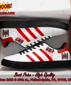 Slayer Metal Band Red Stripes Style 3 Adidas Stan Smith Shoes