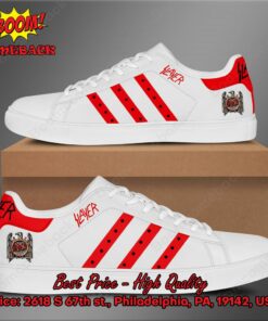 Slayer Metal Band Red Stripes Style 4 Adidas Stan Smith Shoes