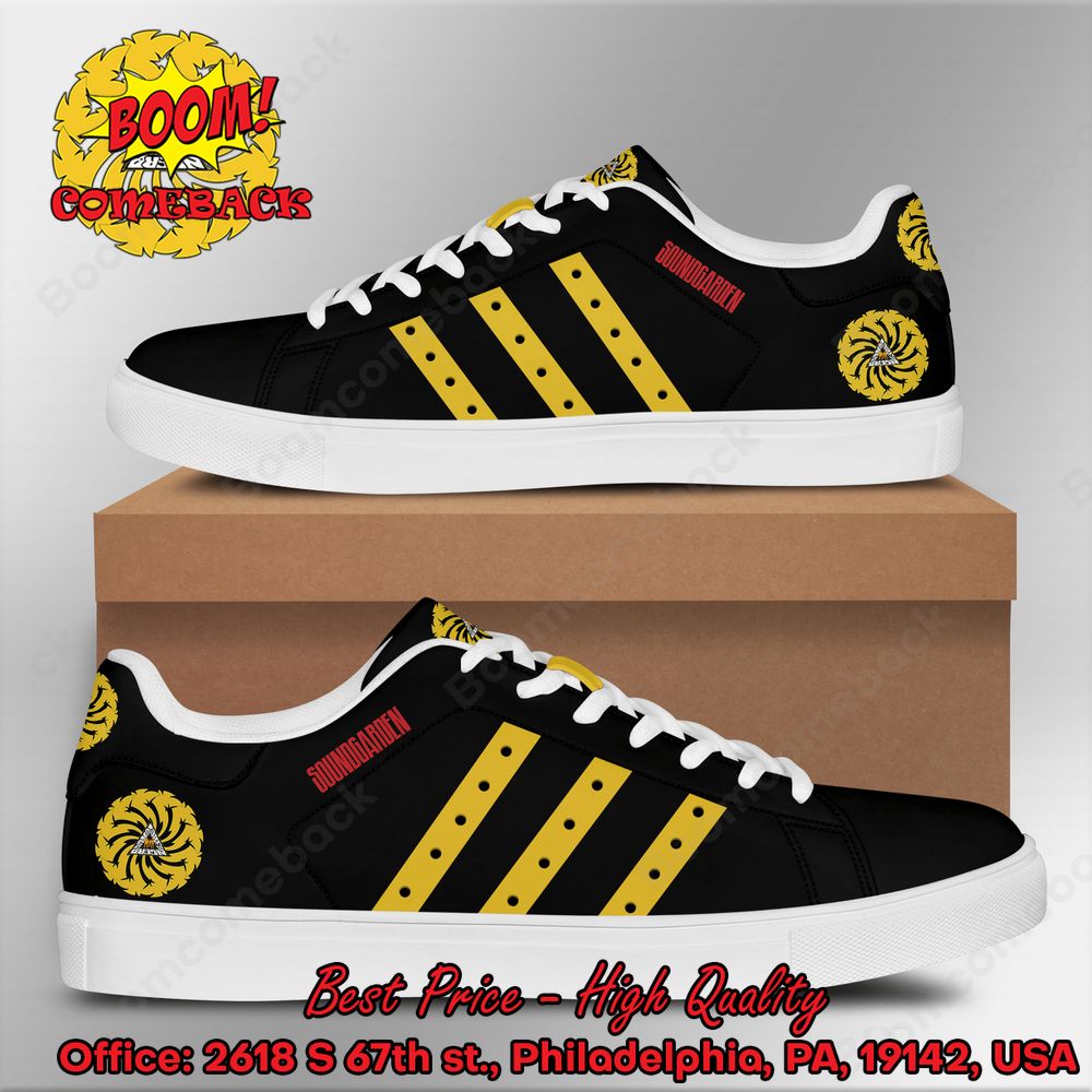 Soundgarden Yellow Stripes Style 2 Adidas Stan Smith Shoes
