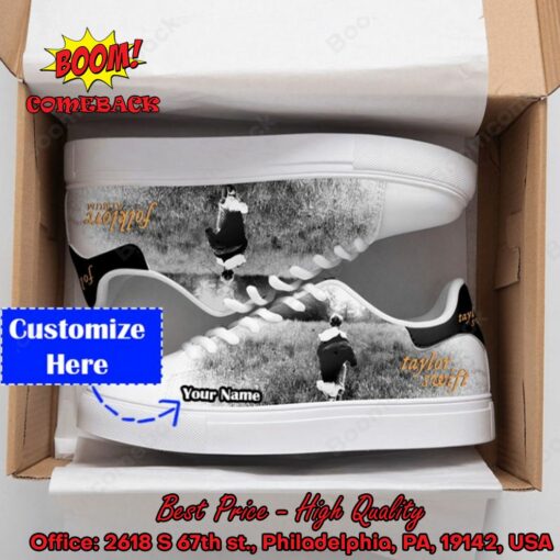 Taylor Swift Personalized Name White Adidas Stan Smith Shoes
