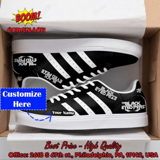 The Black Eyed Peas White Stripes Personalized Name Adidas Stan Smith Shoes