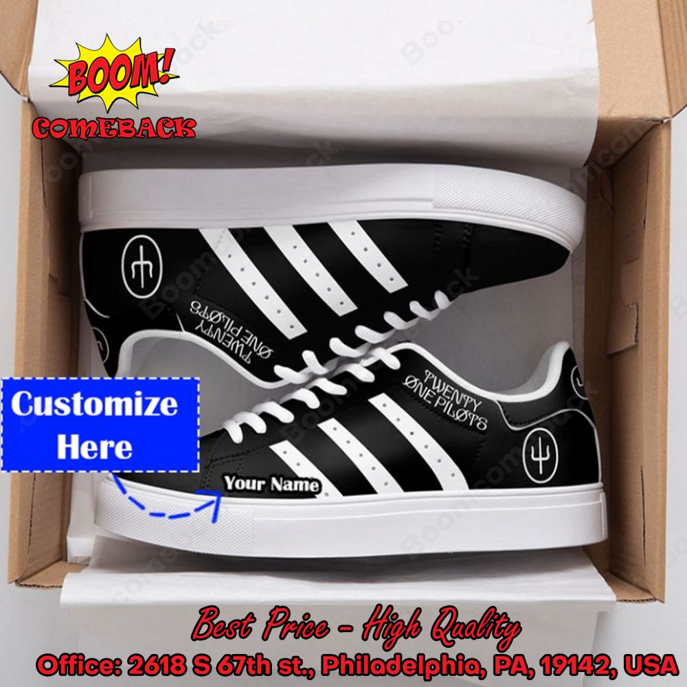 Twenty One Pilots White Stripes Personalized Name Style 1 Adidas Stan Smith Shoes