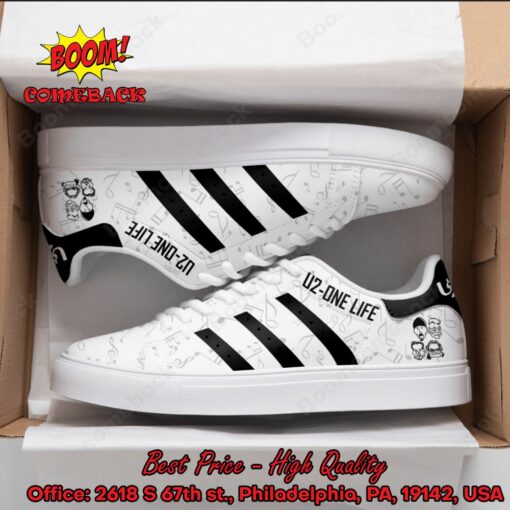 U2 Rock Band Black Stripes Style 1 Adidas Stan Smith Shoes