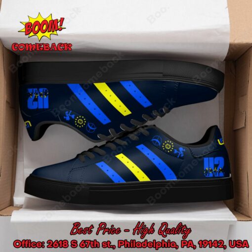 U2 Rock Band Blue And Yellow Stripes Adidas Stan Smith Shoes