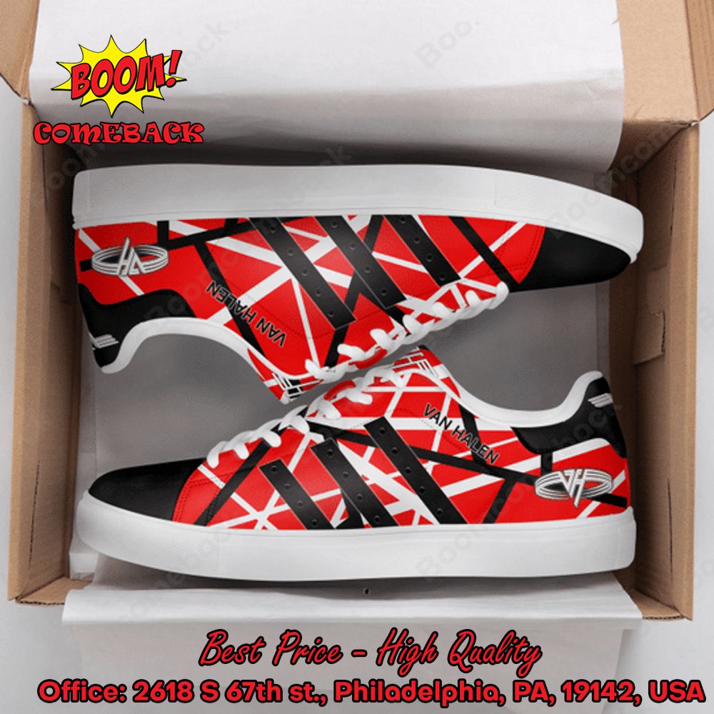 Van Halen Black Stripes Adidas Stan Smith Shoes