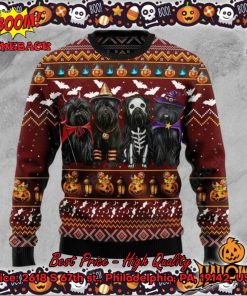 Affenpinschers Witch Hat Halloween Ugly Christmas Sweater