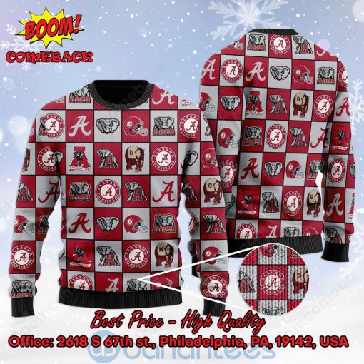 Alabama Crimson Tide Logos Ugly Christmas Sweater