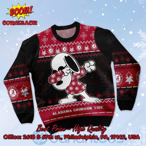 Alabama Crimson Tide Snoopy Dabbing Ugly Christmas Sweater