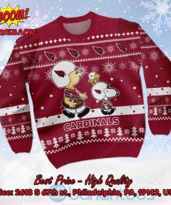 arizona cardinals charlie brown peanuts snoopy ugly christmas sweater 2 MzHAv