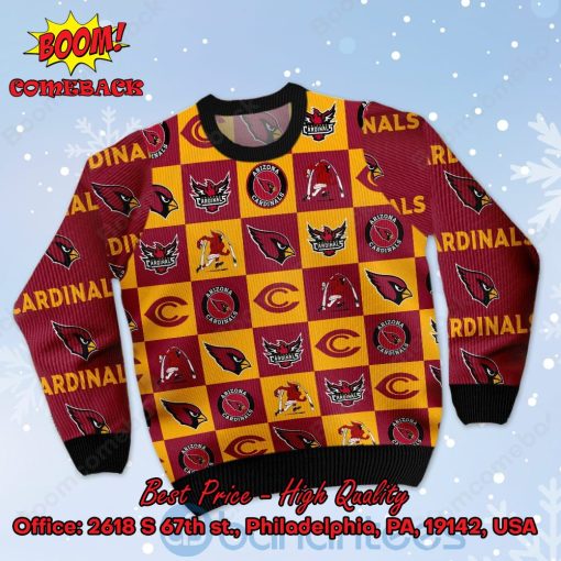 Arizona Cardinals Logos Ugly Christmas Sweater