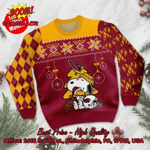 Arizona Cardinals Peanuts Snoopy Ugly Christmas Sweater