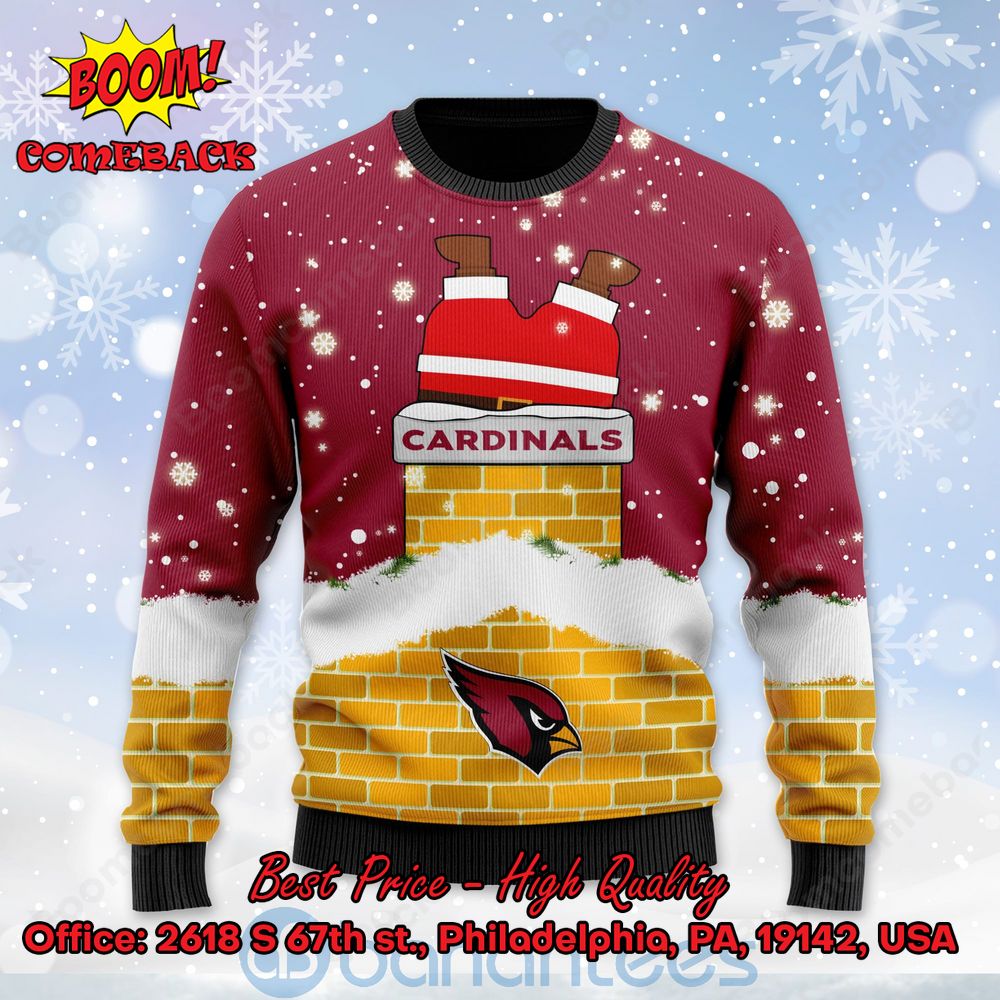 Nfl Arizona Cardinals Custom Name Text Santa Down The Chimney