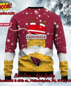 arizona cardinals santa claus on chimney personalized name ugly christmas sweater 3 esMMJ