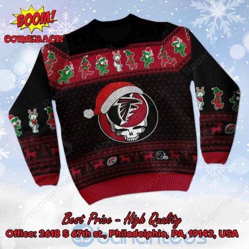 Atlanta Falcons Grateful Dead Santa Hat Ugly Christmas Sweater