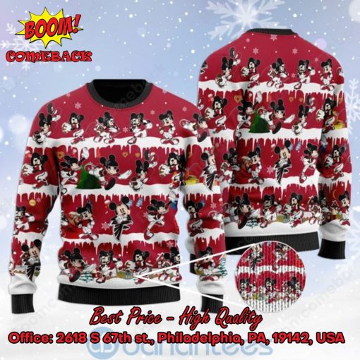 Atlanta Falcons Mickey Mouse Postures Style 2 Ugly Christmas Sweater