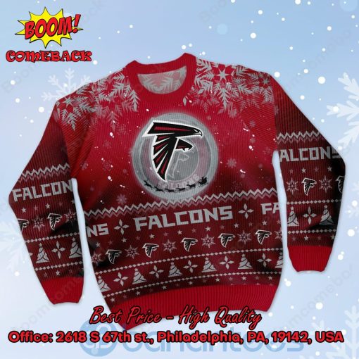 Atlanta Falcons Santa Claus In The Moon Ugly Christmas Sweater