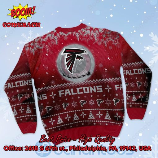 Atlanta Falcons Santa Claus In The Moon Ugly Christmas Sweater