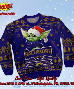 baltimore ravens baby yoda santa hat ugly christmas sweater 2 6im4t